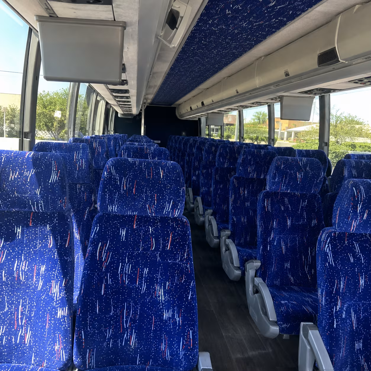 56 passenger charter bus inside