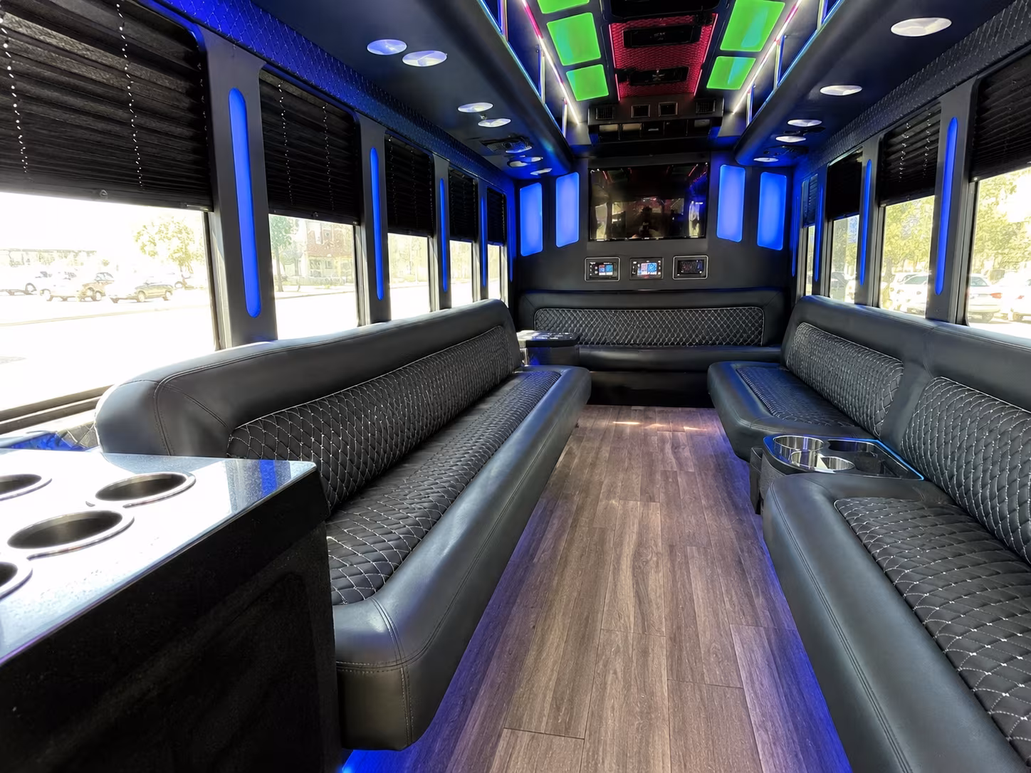 thornton 15 passenger party bus inside