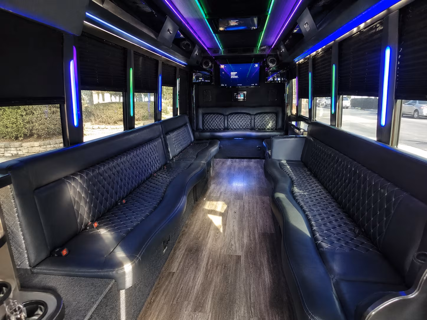 thornton 15 passenger party bus interior
