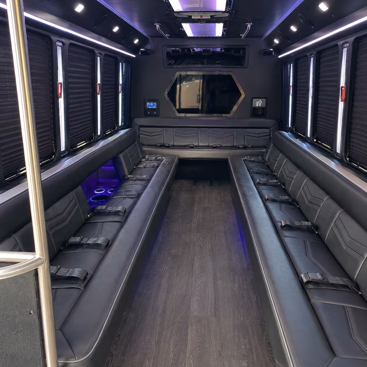 thornton 18 passenger party bus interior