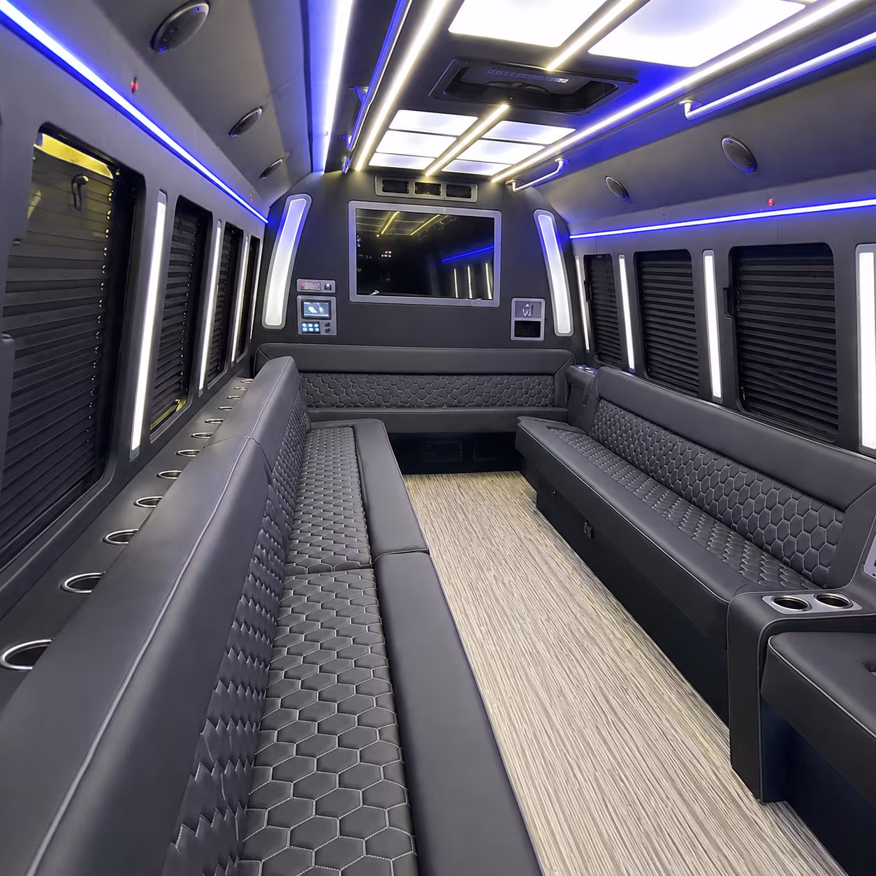 thornton 40 passenger party bus inside