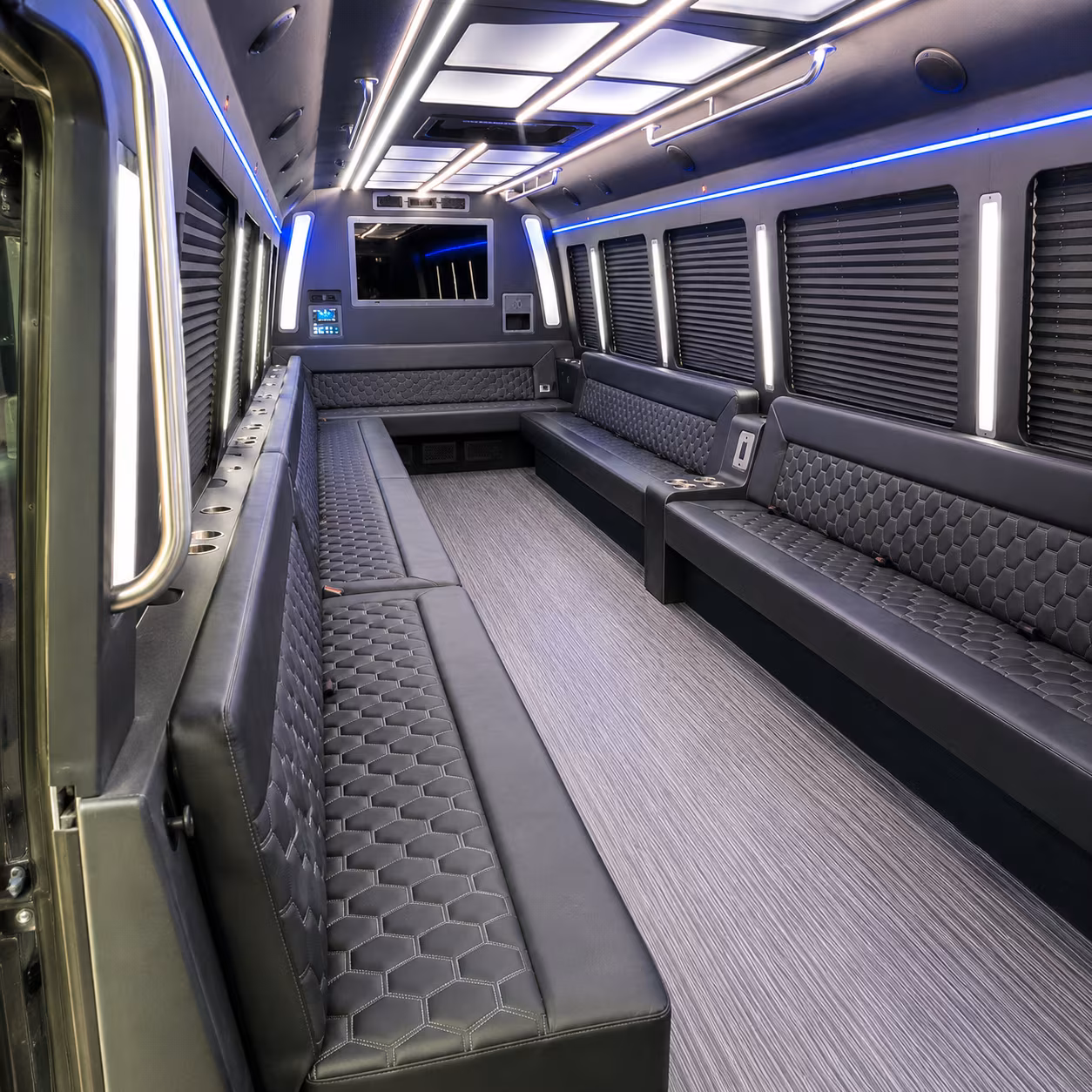 thornton 40 passenger party bus interior